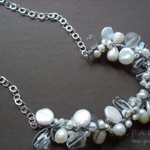 Vintage N2189 Silpada Pearl/Quartz Necklace Retired